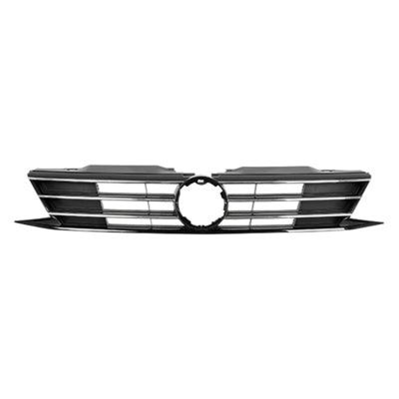 Grille Volkswagen Jetta 2015-2018 Black With Chrome Moulding Exclude Gli Without Collision Warning Sedan , VW1200165