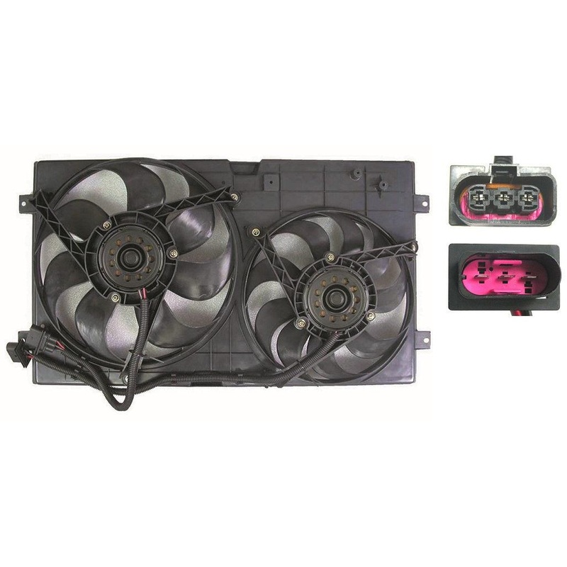 Cooling Fan Assembly Volkswagen Beetle 1998-2006 With 3 Pin Connectors , VW3115101
