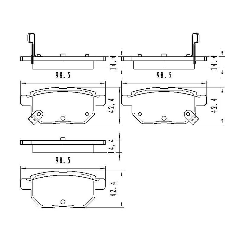 Brake Pads Set Rear Ceramic Toyota Matrix 2009-2013 , D1354