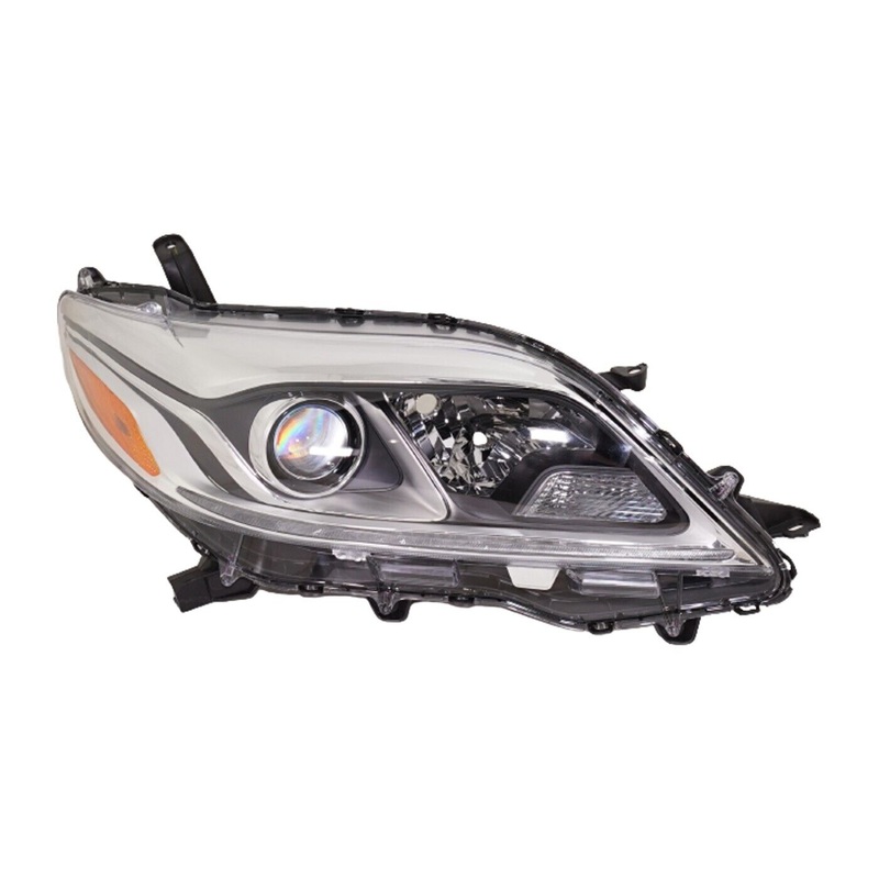 Head Lamp Passenger Side Toyota Sienna 2015-2020 Chrome Bezel Capa , To2519154C – Hunt Parts