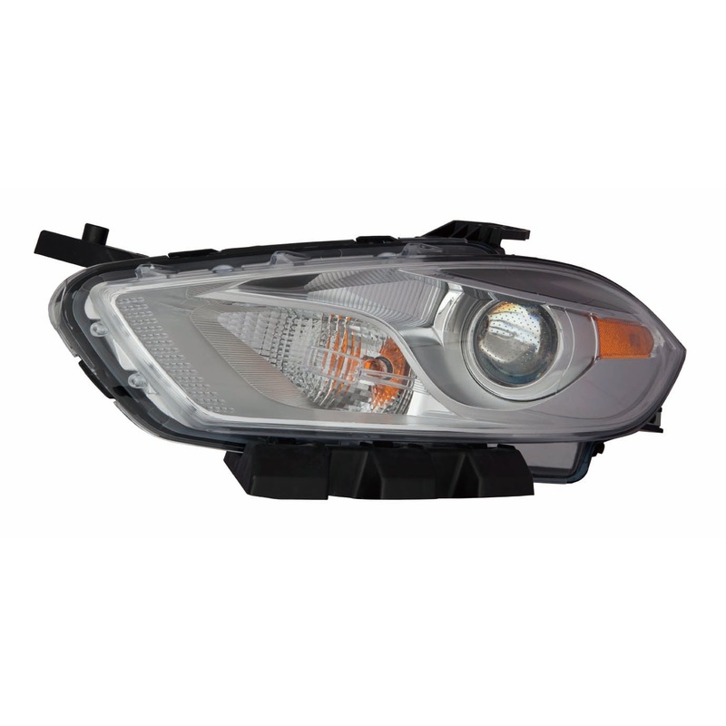 Head Lamp Driver Side Dodge Dart 2013-2015 Halogen Chrome Bezel Capa , Ch2518143C – Hunt Parts