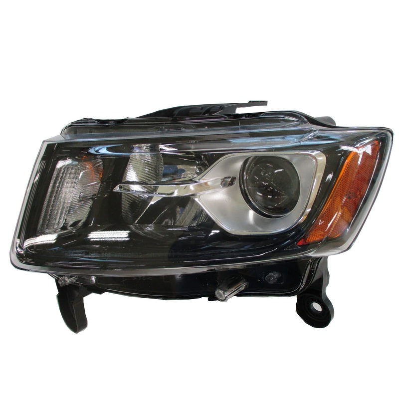 Head Lamp Driver Side Jeep Grand Cherokee 2014-2016 Halogen Std Type Black Bezel Capa , Ch2502308C – Hunt Parts