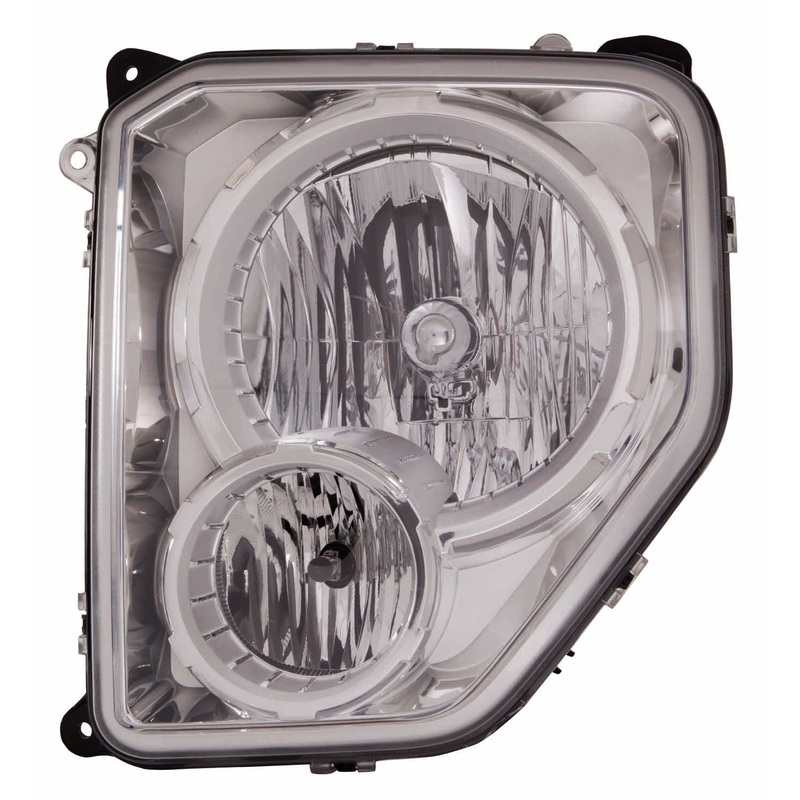 Head Lamp Driver Side Jeep Liberty 2008-2012 Chrome Bezel With Fog Lamp Round Bulb Shield Capa , Ch2502233C – Hunt Parts
