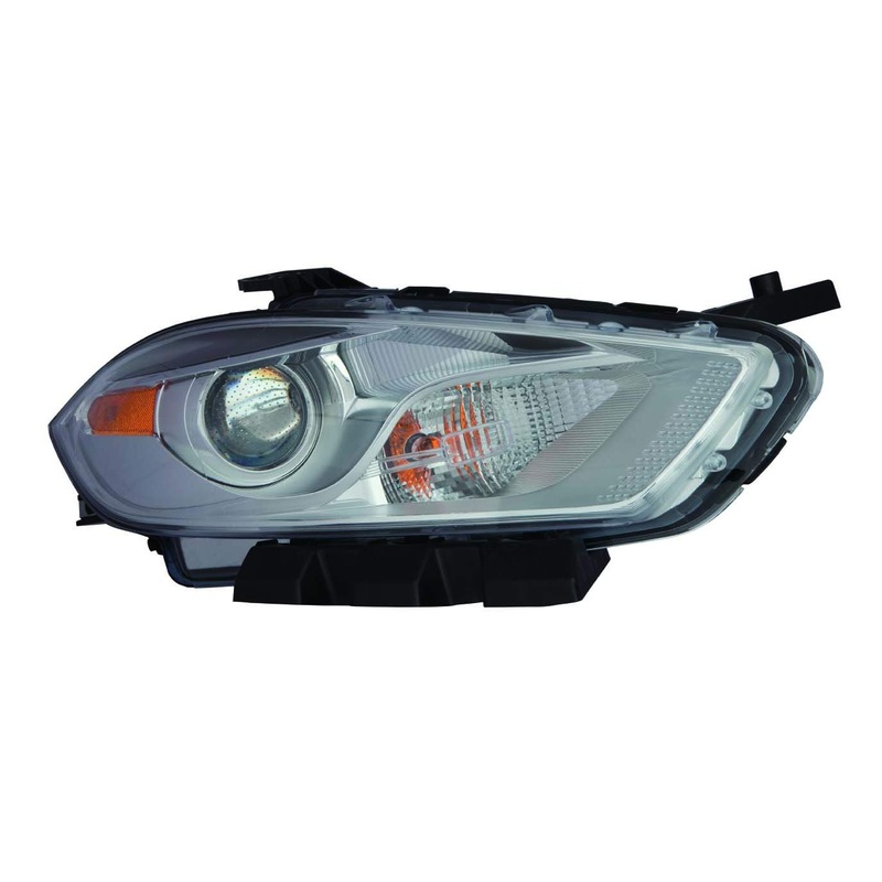 Head Lamp Passenger Side Dodge Dart 2013-2015 Halogen Chrome Bezel Capa , Ch2519143C – Hunt Parts