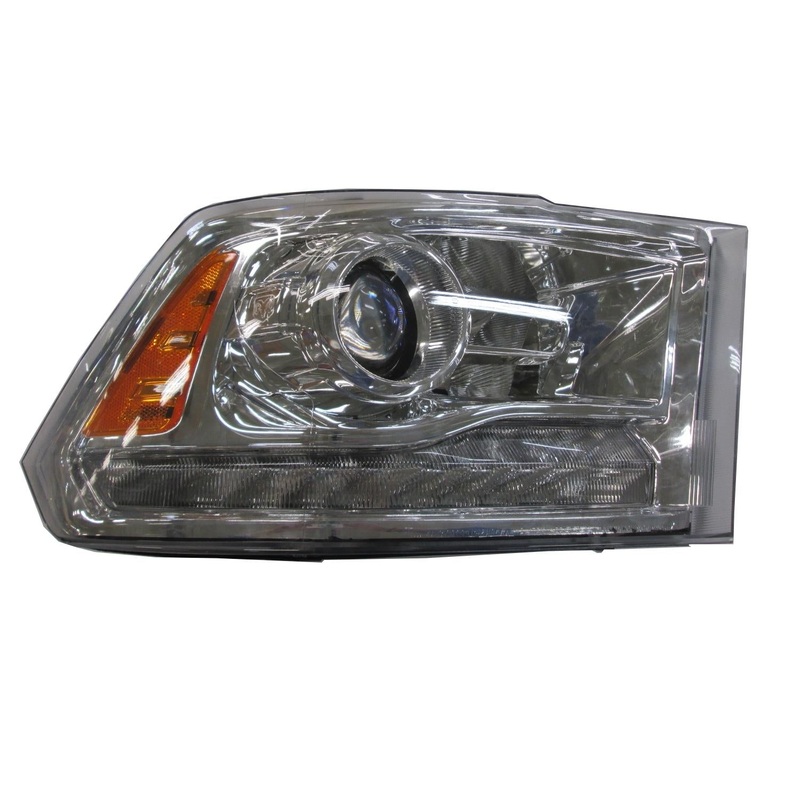 Head Lamp Passenger Side Ram Ram 1500 2016-2018 Halogen Projector Chrome Bezel Capa , Ch2503290C – Hunt Parts