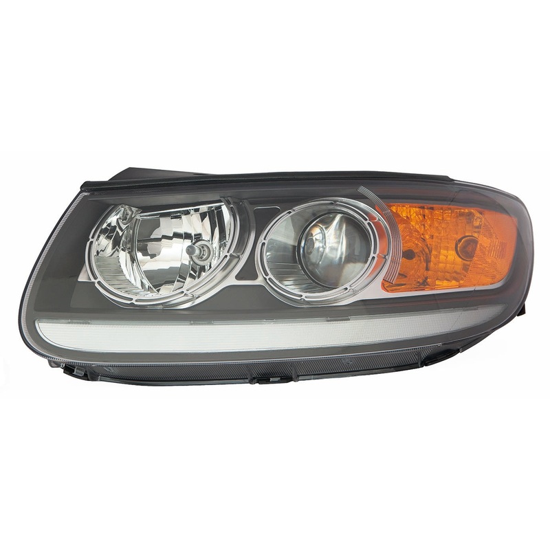 Head Lamp Driver Side Hyundai Santa Fe 2012 Halogen With Clear Lower Reflector Black Bezel Capa , Hy2502166C – Hunt Parts