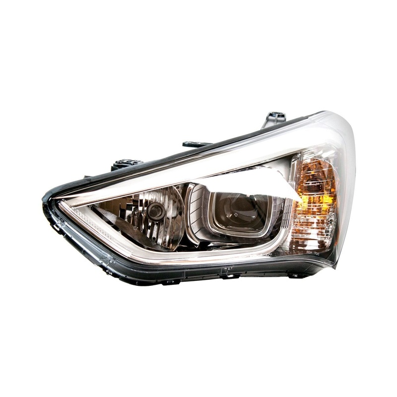 Head Lamp Driver Side Hyundai Santa Fe Sport 2013-2016 Halogen Sports Black Bezel Capa , Hy2502169C – Hunt Parts