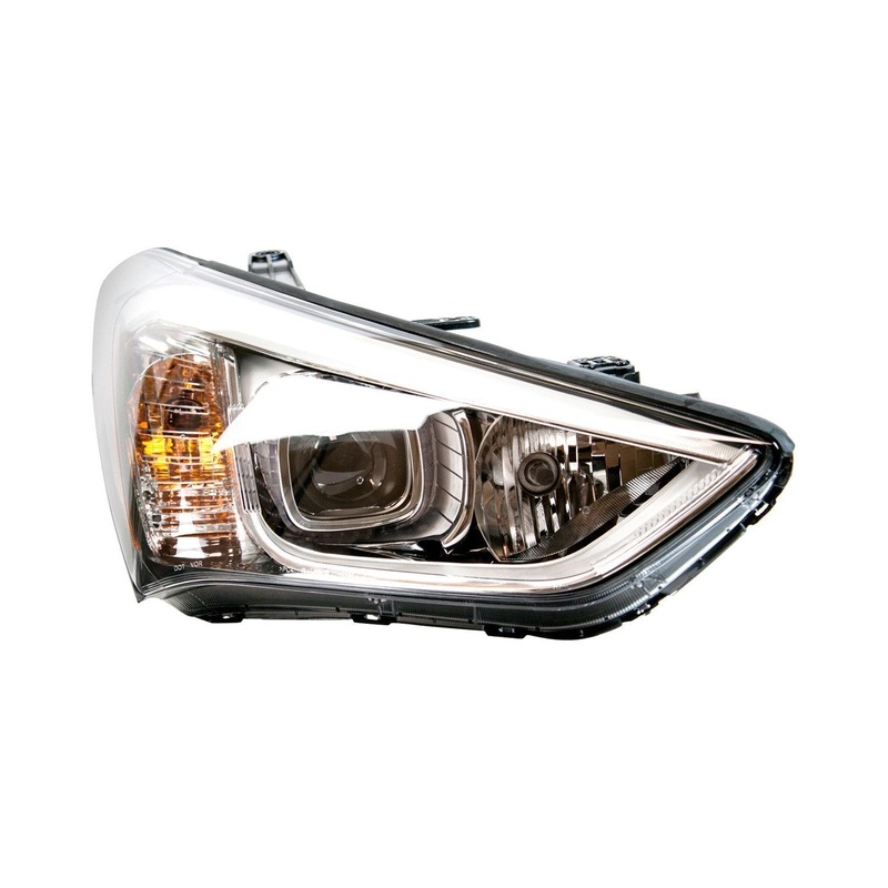 Head Lamp Passenger Side Hyundai Santa Fe Sport 2013-2016 Halogen Sports Black Bezel Capa , Hy2503169C – Hunt Parts