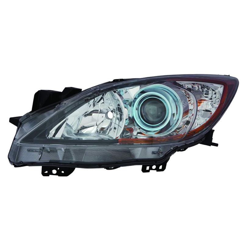 Head Lamp Driver Side Mazda Mazda 3 2012-2013 Halogen (6 Speed With Blue Projector Bezel) Capa , Ma2518143C – Hunt Parts