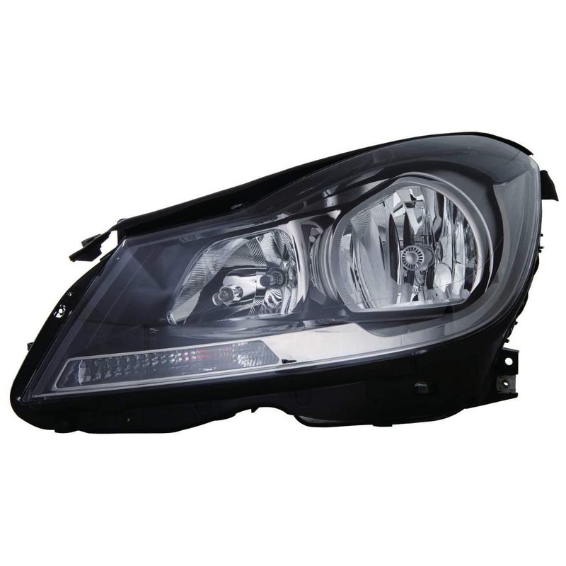 Head Lamp Driver Side Mercedes C250 2012-2015 Halogen Black Housing Coupe Without Cornering Lamp Capa , Mb2502186C – Hunt Parts