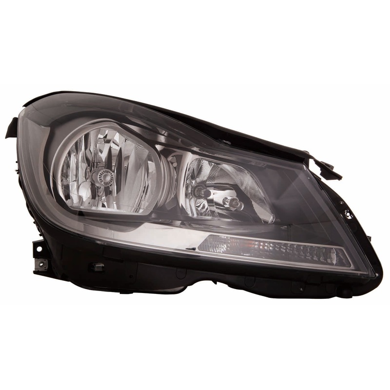Head Lamp Passenger Side Mercedes C250 2012-2015 Halogen Black Housing Coupe Without Cornering Lamp Capa , Mb2503186C – Hunt Parts