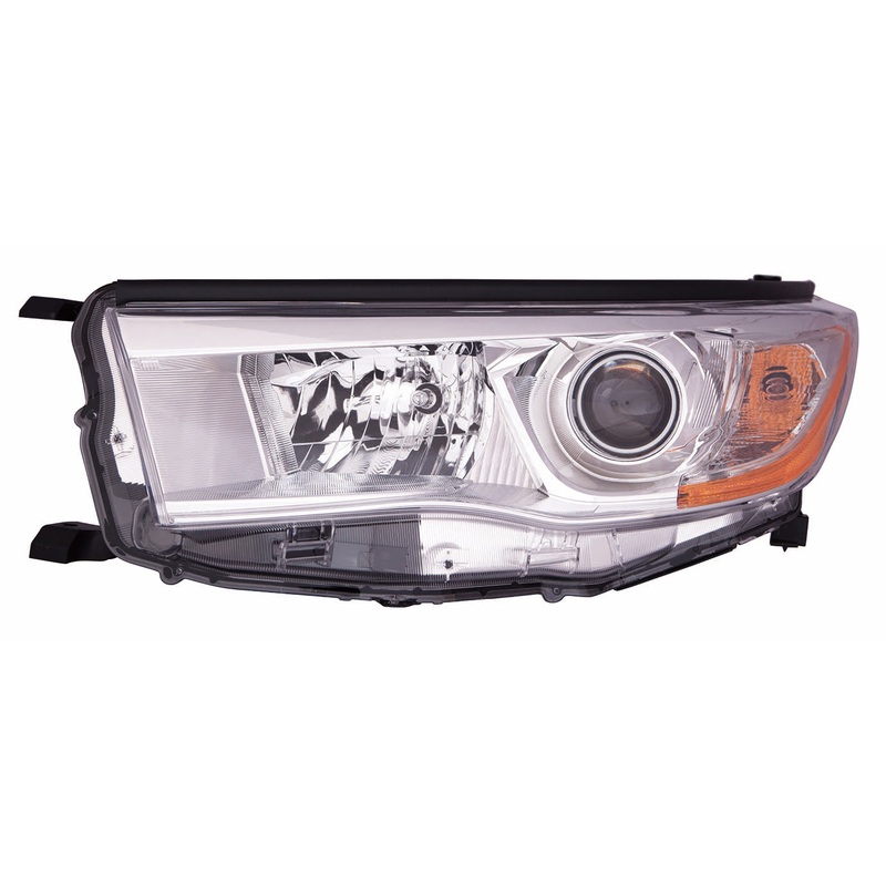 Head Lamp Driver Side Toyota Highlander 2014-2016 With Bright Chrome Bezel Capa , To2502221C – Hunt Parts