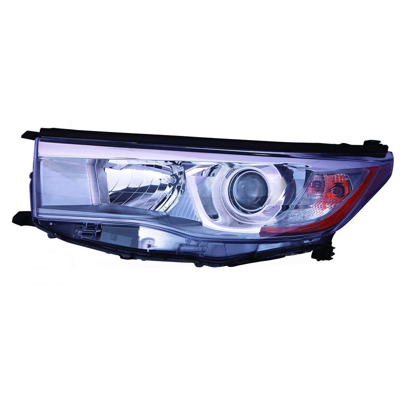 Head Lamp Driver Side Toyota Highlander 2014-2016 With Smoked Chrome Bezel Capa , To2502225C – Hunt Parts