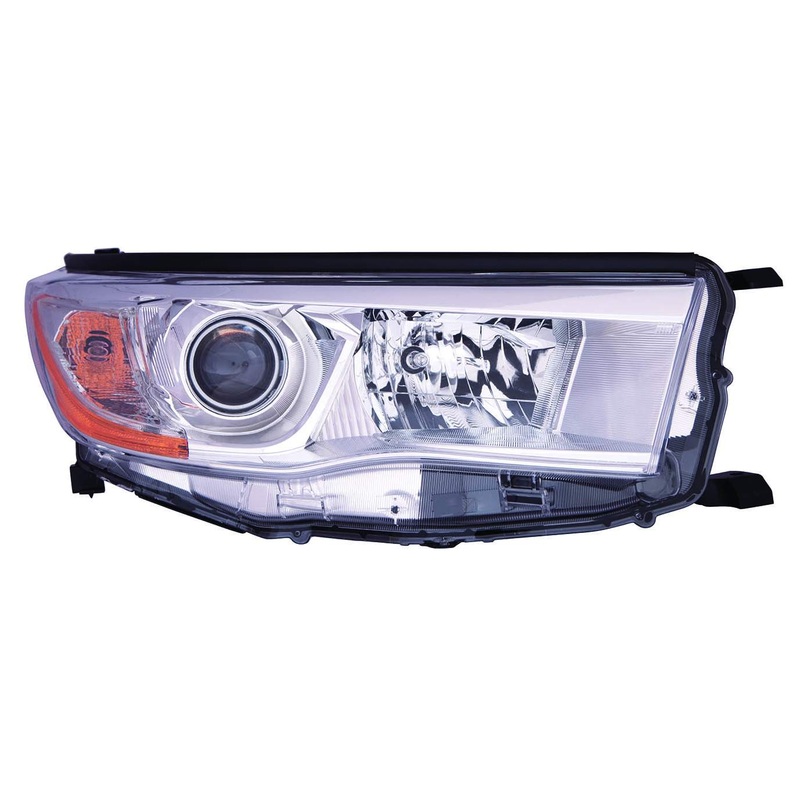 Head Lamp Passenger Side Toyota Highlander 2014-2016 With Bright Chrome Bezel Capa , To2503221C – Hunt Parts