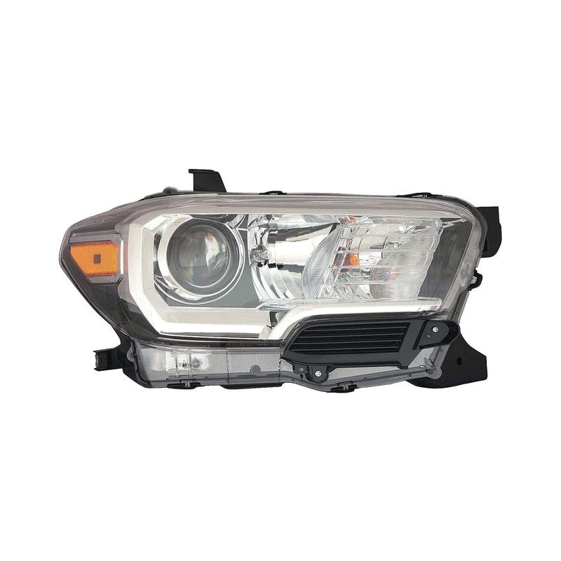 Head Lamp Passenger Side Toyota Tacoma 2016-2019 Halogen Black/Chrome Bezel Without Led Drl Capa , To2503243C – Hunt Parts