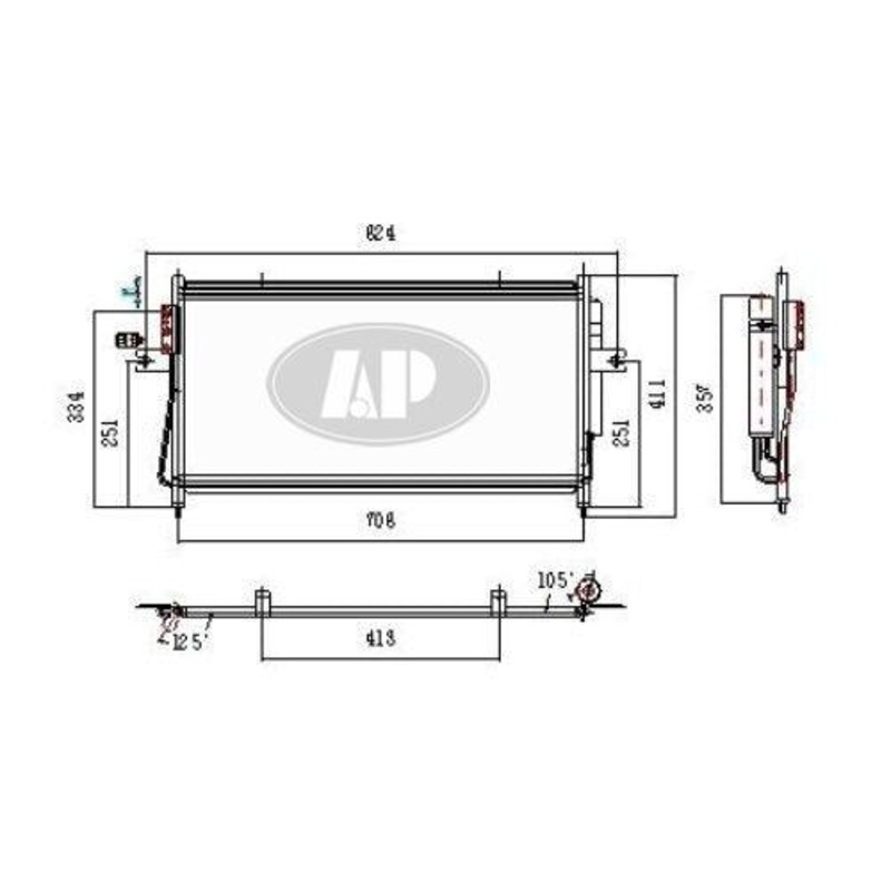 Condenser Nissan Frontier 2003-2004 3100 , NI3030151