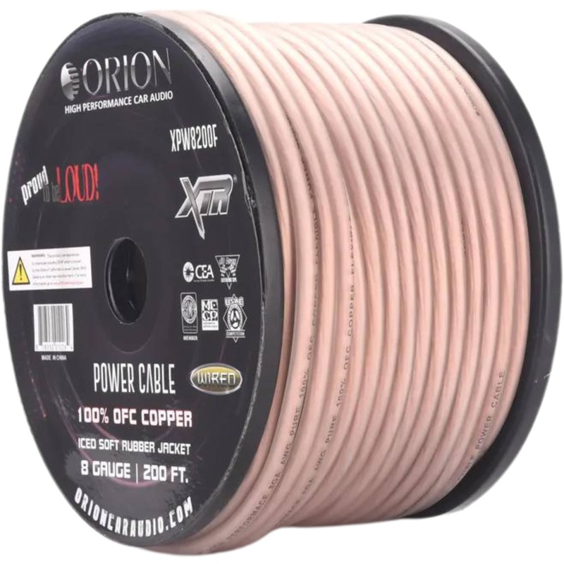8-Gauge 100% OFC 200ft Wire Roll – Frost ORION XTR PRO Series / XPW8200F