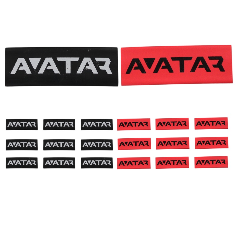 4 Gauge 3:1 Heat Shrink with Deaf Bonce/Avatar Black/Red 20 Pack Avatar Logo