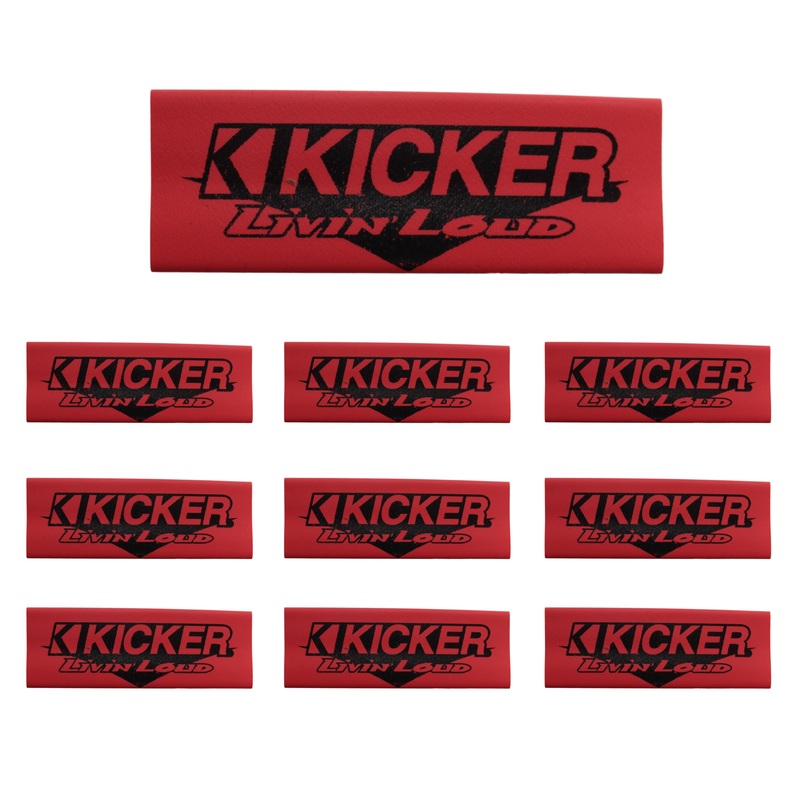 4 Gauge 3:1 Heat Shrink with Kicker Livin’ Loud Logo 10 Pack Red