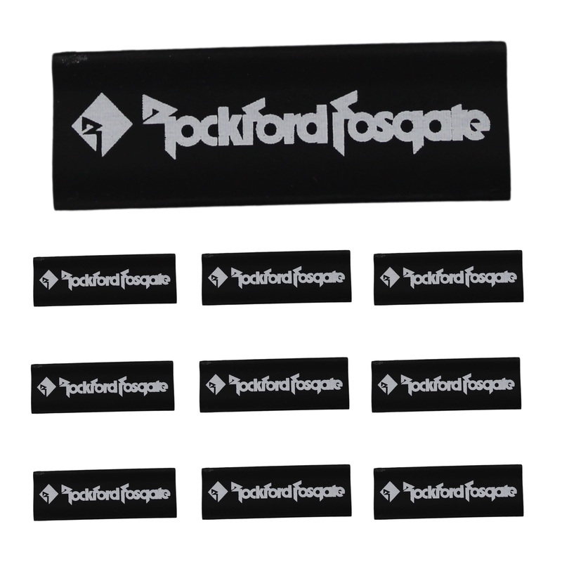 4 Gauge 3:1 Heat Shrink with Rockford Fosgate Logo 10 Pack Black Horizontal Logo