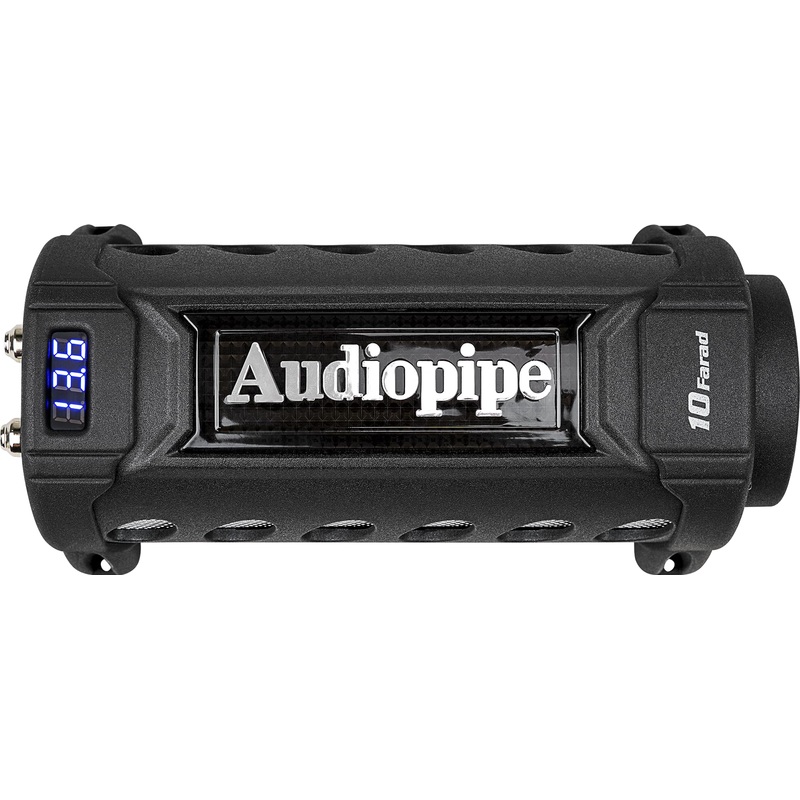 Audiopipe 10 Farad Capacitor w/ Digital Display & Status Indicator ACAP-D10000