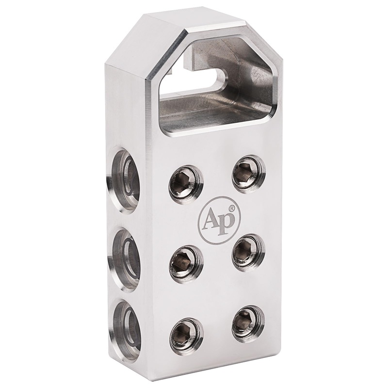 Audiopipe Screw-On Aluminum 6-Spot 0 Gauge Universal Battery Terminal BT-600SCW