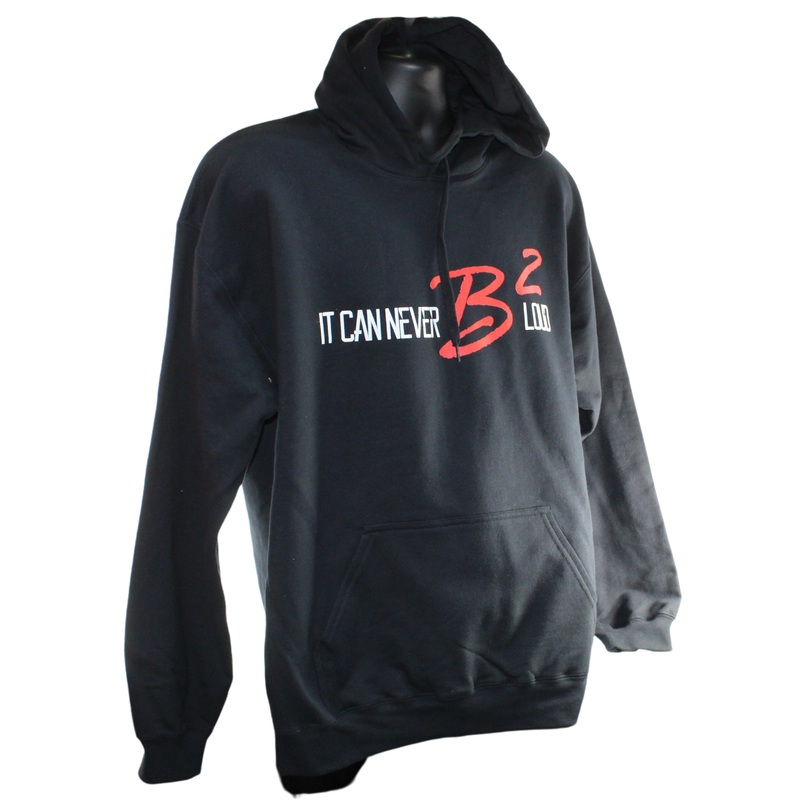 Black B2 Audio Logo 100% Cotton Hoodie w/ Riot Guy on Back Medium