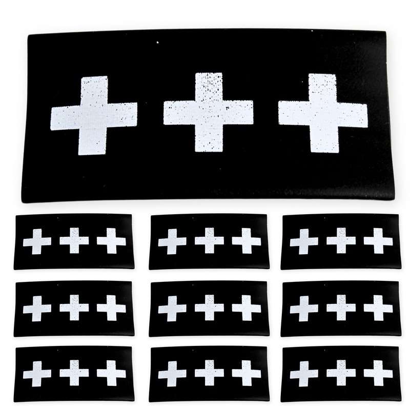 0 Gauge 3:1 Heat Shrink with Positive/Plus Logo 10 Pack Black Black