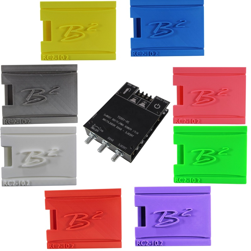 2-Channel 200W Chip Amp Bluetooth & 3D-Printed B2 Audio Case for RC2 Subwoofer Black