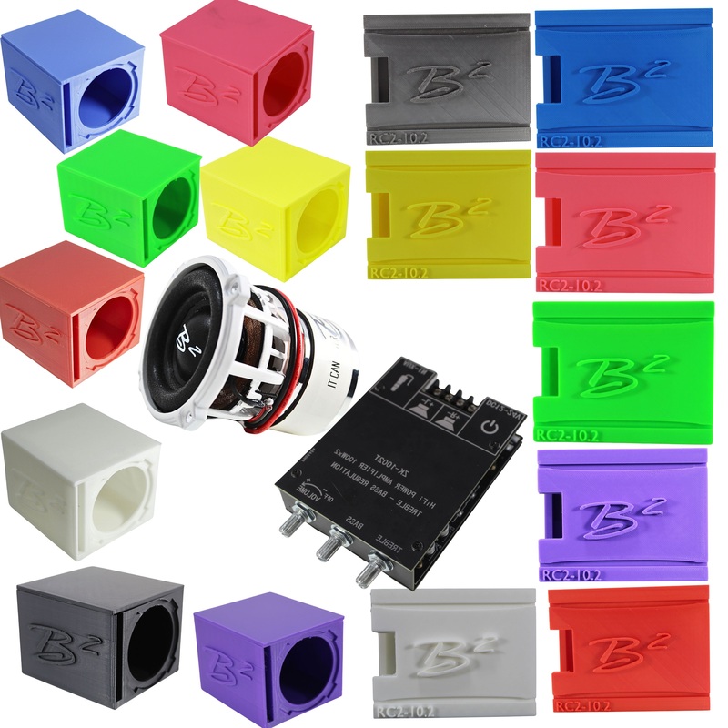 B2 Audio RC2 2″ RC Car Subwoofer w/ 2ch Bluetooth Chip Amp & Single Vented Box Black