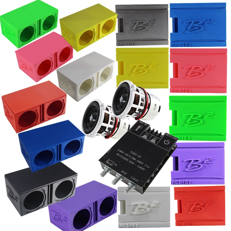 B2 Audio RC2 2″ RC Car Subwoofer w/ Bluetooth Chip Amp & Dual Vented Box Black