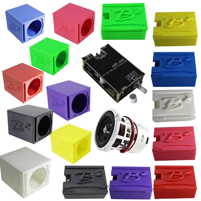 B2 Audio RC2 2″ RC Car Subwoofer w/ Bluetooth Chip Amp & Single Vented Box Black