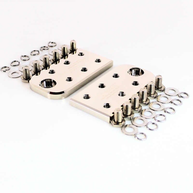 Big Jeff Audio Pair of 6 Spot Lug Style Aluminum Bolt Down Battery Terminals