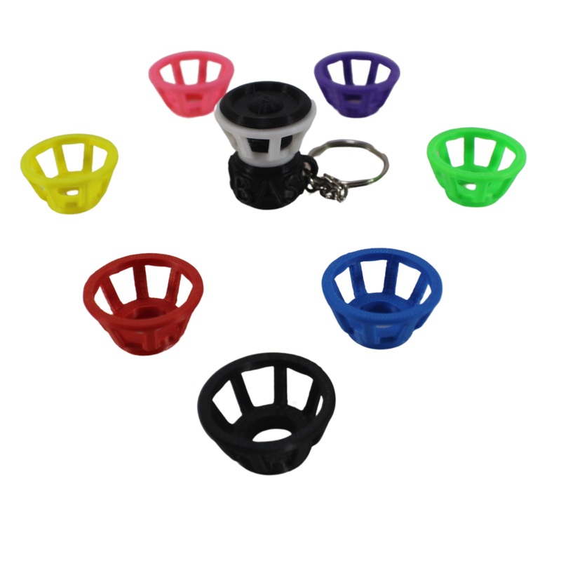 Customizable 3D Printed “Bass Head” Subwoofer Keychain – Multiple Colors Black