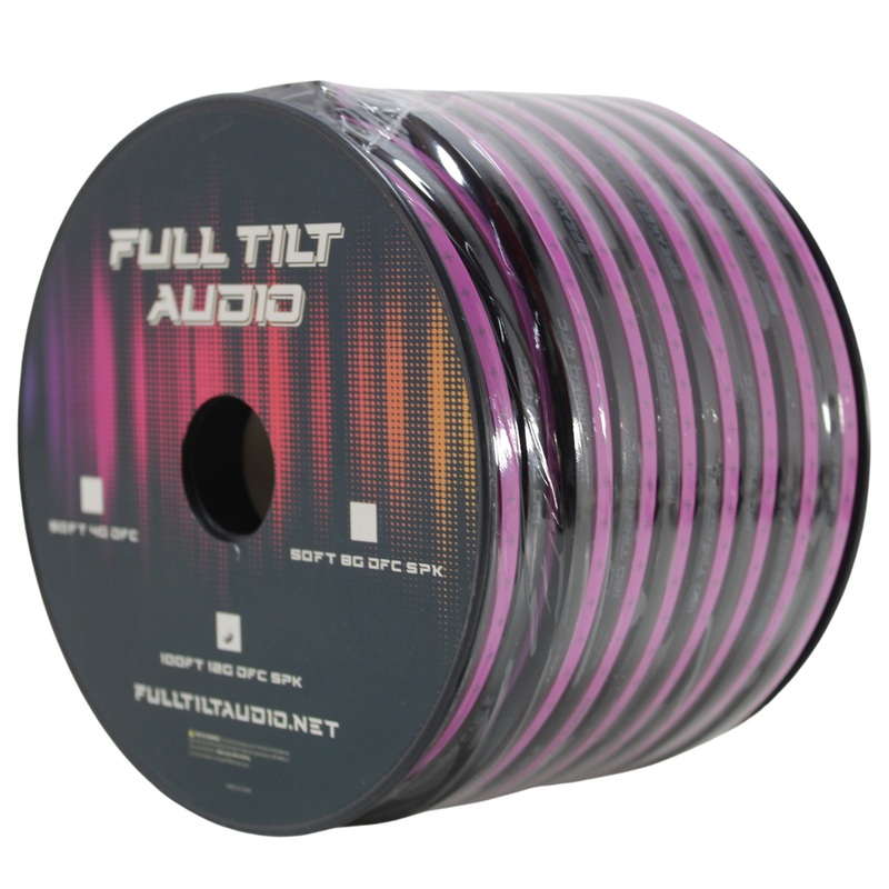 Full Tilt Audio 12 Gauge Tinned Oxygen Free Copper Speaker Wire Purple/Black Lot 10 Foot Coil