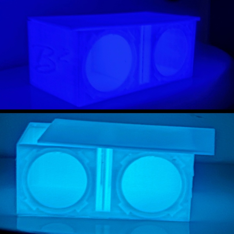 Glow in the Dark Dual Ported 3D-Printed Enclosure for B2 Audio Rampage RC2 Blue Glow in the Dark