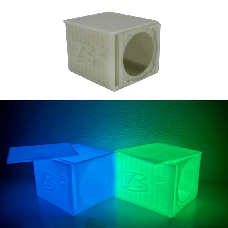 Single Ported Glow in the Dark 3D-Printed Subwoofer Box for B2 Audio Rampage RC2 Blue