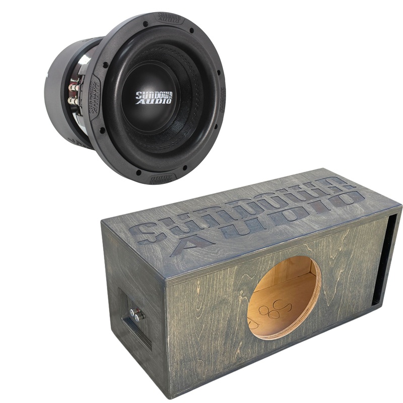 1000W RMS Dual 2 or 4-Ohm 8″ X Series V3 Subwoofer w/ Single 8″ Birch Ported Box 2-Ohm