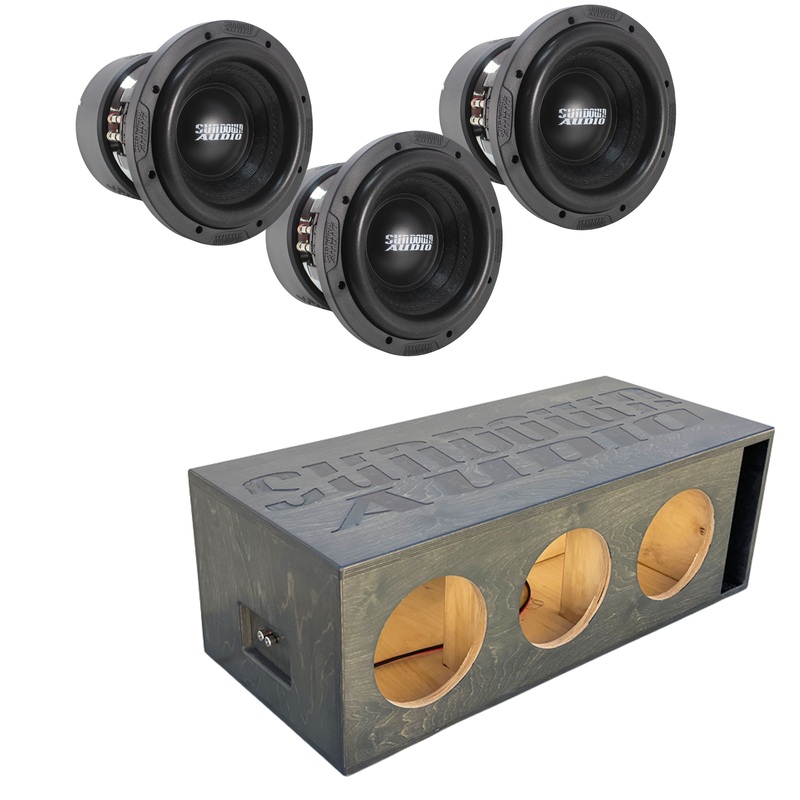 1000W RMS Dual 4 or 2-Ohm 8″ X Series V3 Subwoofer w/ Triple 8″ Birch Ported Box 2-Ohm