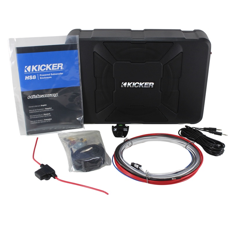 150W RMS 8″ Under the Seat Compact Powered Subwoofer w/ Molex Bass Control Knob