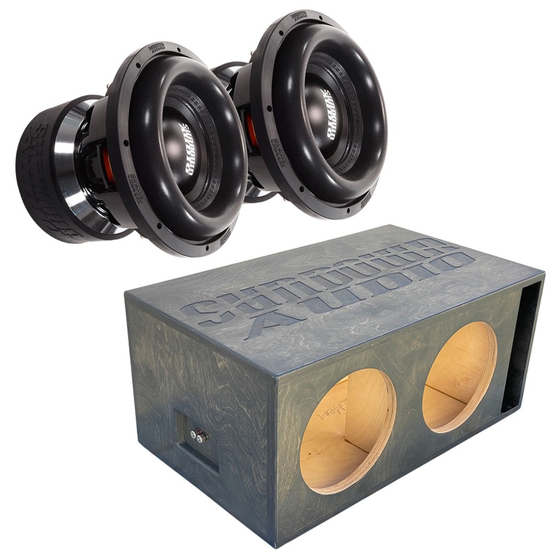 2000W RMS Dual 1 or 2-Ohm 10″ X Series V3 Subwoofer w/Dual 10″ Birch Ported Box 1-Ohm