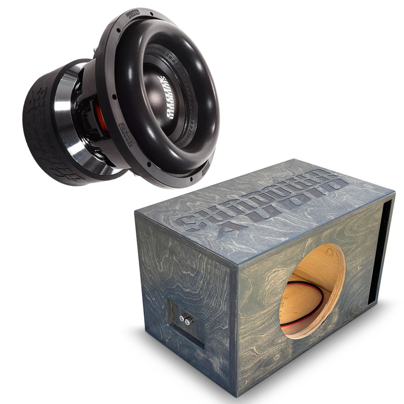 2000W RMS DVC 1 or 2-Ohm 10″ X Series V3 Subwoofer w/Single 10″ Birch Ported Box 1-Ohm