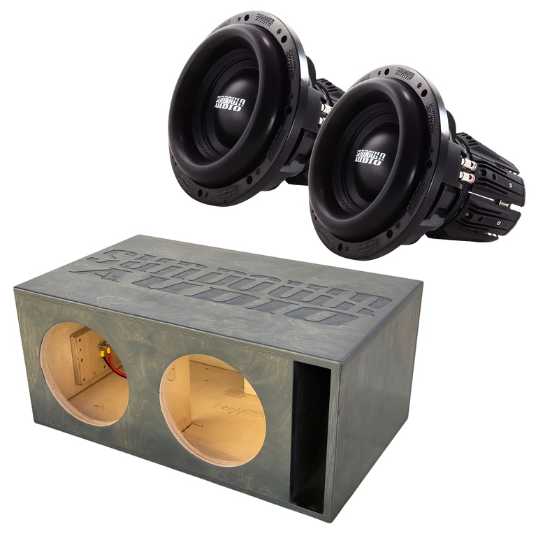 3000W RMS Dual 1 or 2-Ohm 10″ NS Series V6 Subwoofer w/Dual 10″ Birch Ported Box 1-Ohm