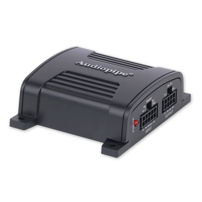 4 Channel Smart Signal Speaker Wire to Hi/Lo RCA Line-Out Converter