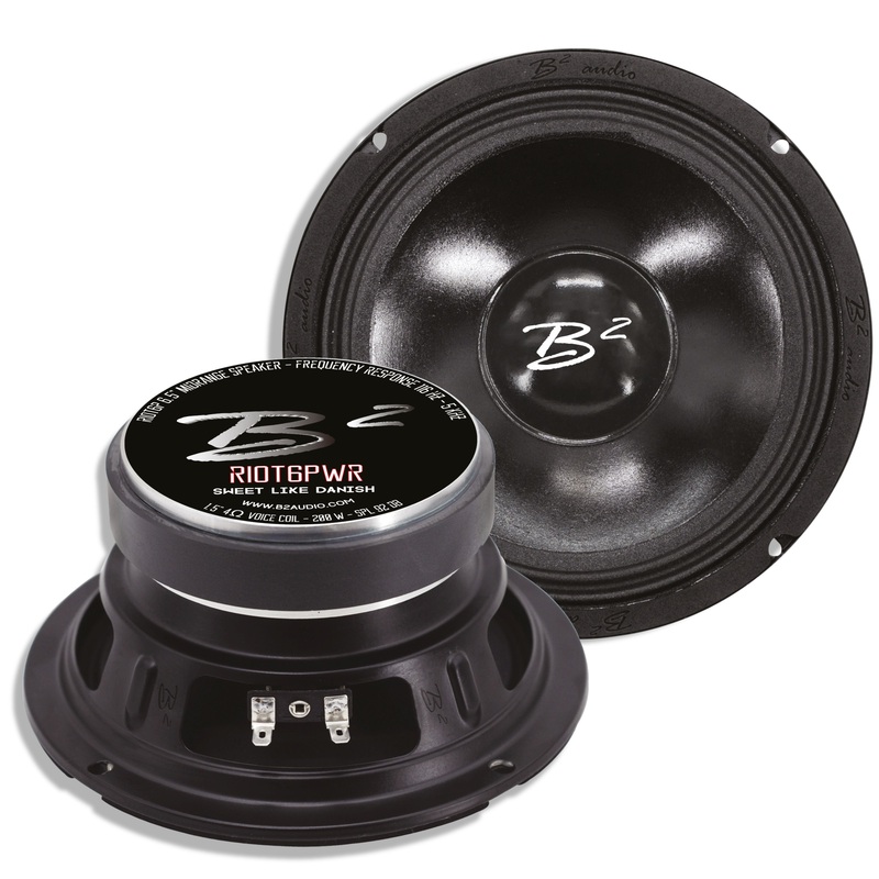 B2 Audio RIOT Pair of 6.5″ 4-Ohm 100W RMS Mid-Range UV/Water Resistant Speakers