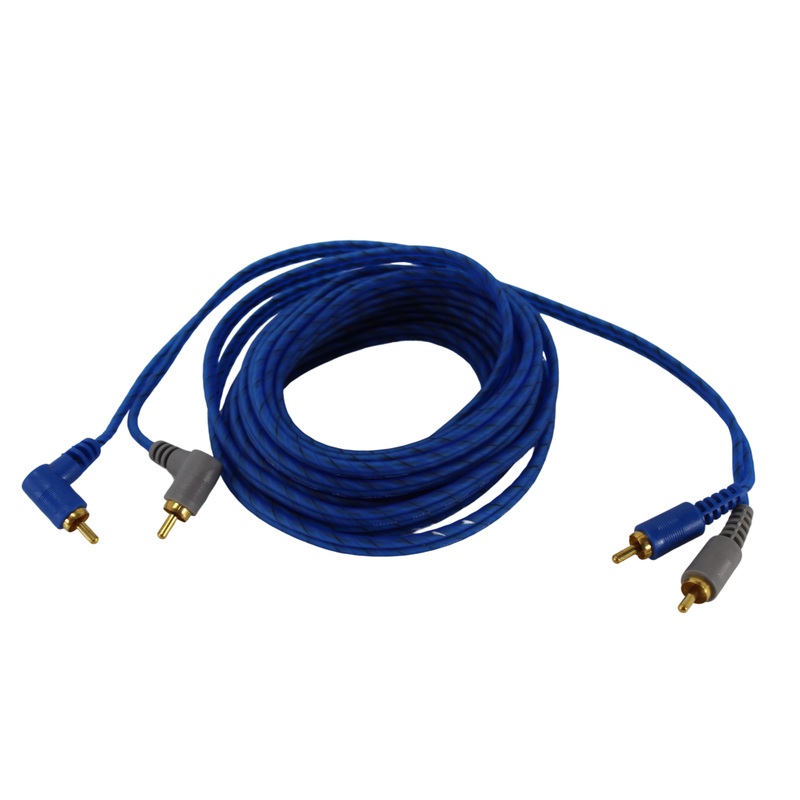 Cobalt 16.39Ft (5.0 Meter) Blue RCA Cable w/ Angled and Straight Terminal