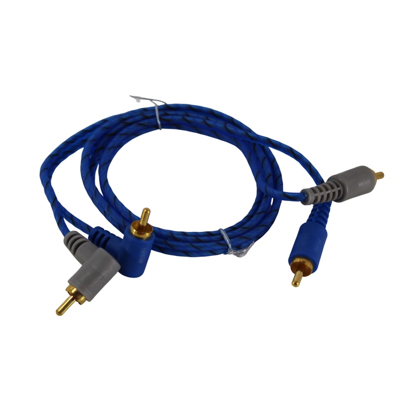 Cobalt 3.27 Ft (1 Meter) Blue RCA Cable w/ Angled and Straight Terminal