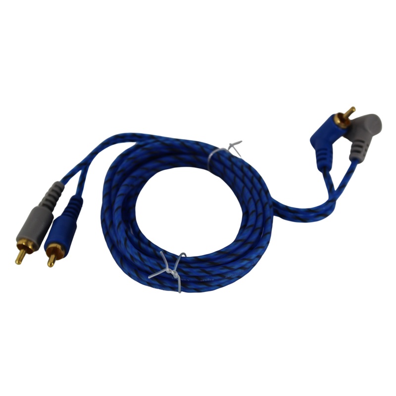Cobalt 6.55 Ft (2 Meters) Blue RCA Cable w/ Angle and Straight Terminal
