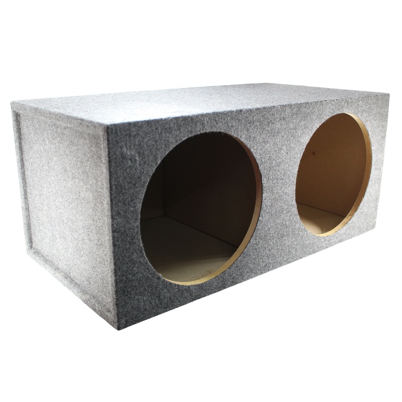 Dual 12 Sealed Carpeted Subwoofer Box Made w/ Heavy-Duty MDF Construction