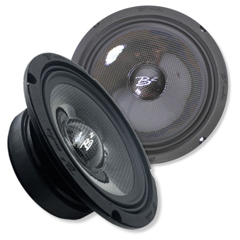 Pair of 8″ Carbon Fiber 3.3-Ohm 100 Watts Shallow Mount Water Resistant Speakers